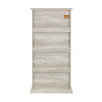 Glass display cabinet 4 Tier Glass Display Cabinet Storage Curio Cabinet with Flip up Glass Doors, Collectors Showcase Toy Figure Organizers Rack, Bookcase for Living Room White