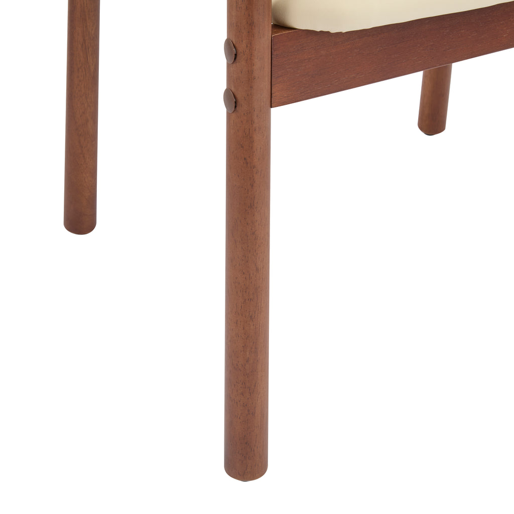 2 - Pack Dining Room Chairs, Sturdy Rubber Wood, Comfortable PU Foam Seat, Ideal for Home & Kitchen