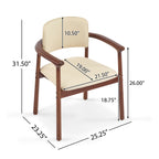 2 - Pack Dining Room Chairs, Sturdy Rubber Wood, Comfortable PU Foam Seat, Ideal for Home & Kitchen