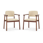 2 - Pack Dining Room Chairs, Sturdy Rubber Wood, Comfortable PU Foam Seat, Ideal for Home & Kitchen