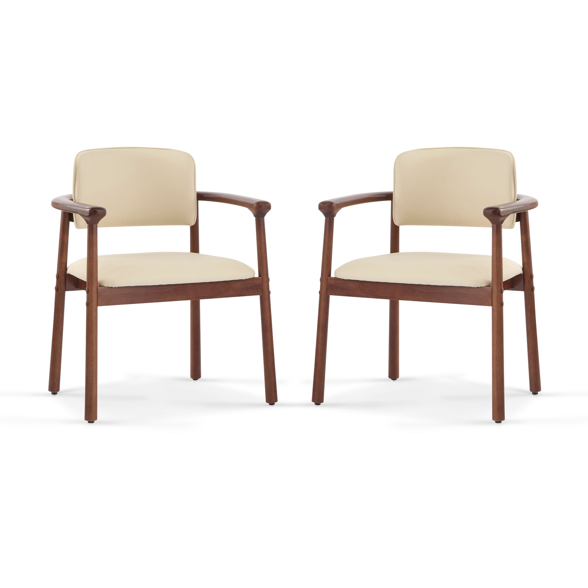 2 - Pack Dining Room Chairs, Sturdy Rubber Wood, Comfortable PU Foam Seat, Ideal for Home & Kitchen