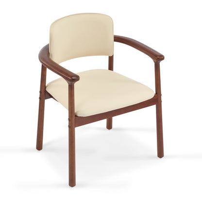 2 - Pack Dining Room Chairs, Sturdy Rubber Wood, Comfortable PU Foam Seat, Ideal for Home & Kitchen