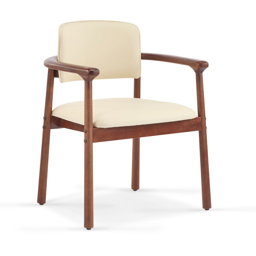 2 - Pack Dining Room Chairs, Sturdy Rubber Wood, Comfortable PU Foam Seat, Ideal for Home & Kitchen