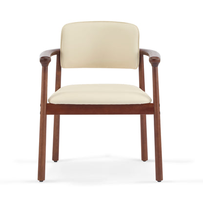 2 - Pack Dining Room Chairs, Sturdy Rubber Wood, Comfortable PU Foam Seat, Ideal for Home & Kitchen