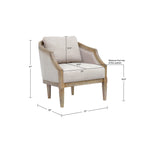 Classic Chair with Solid Wood Frame and Jacquard Polyester Upholstery in Beige Accent Chair