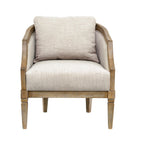 Classic Chair with Solid Wood Frame and Jacquard Polyester Upholstery in Beige Accent Chair