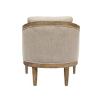 Classic Chair with Solid Wood Frame and Jacquard Polyester Upholstery in Beige Accent Chair