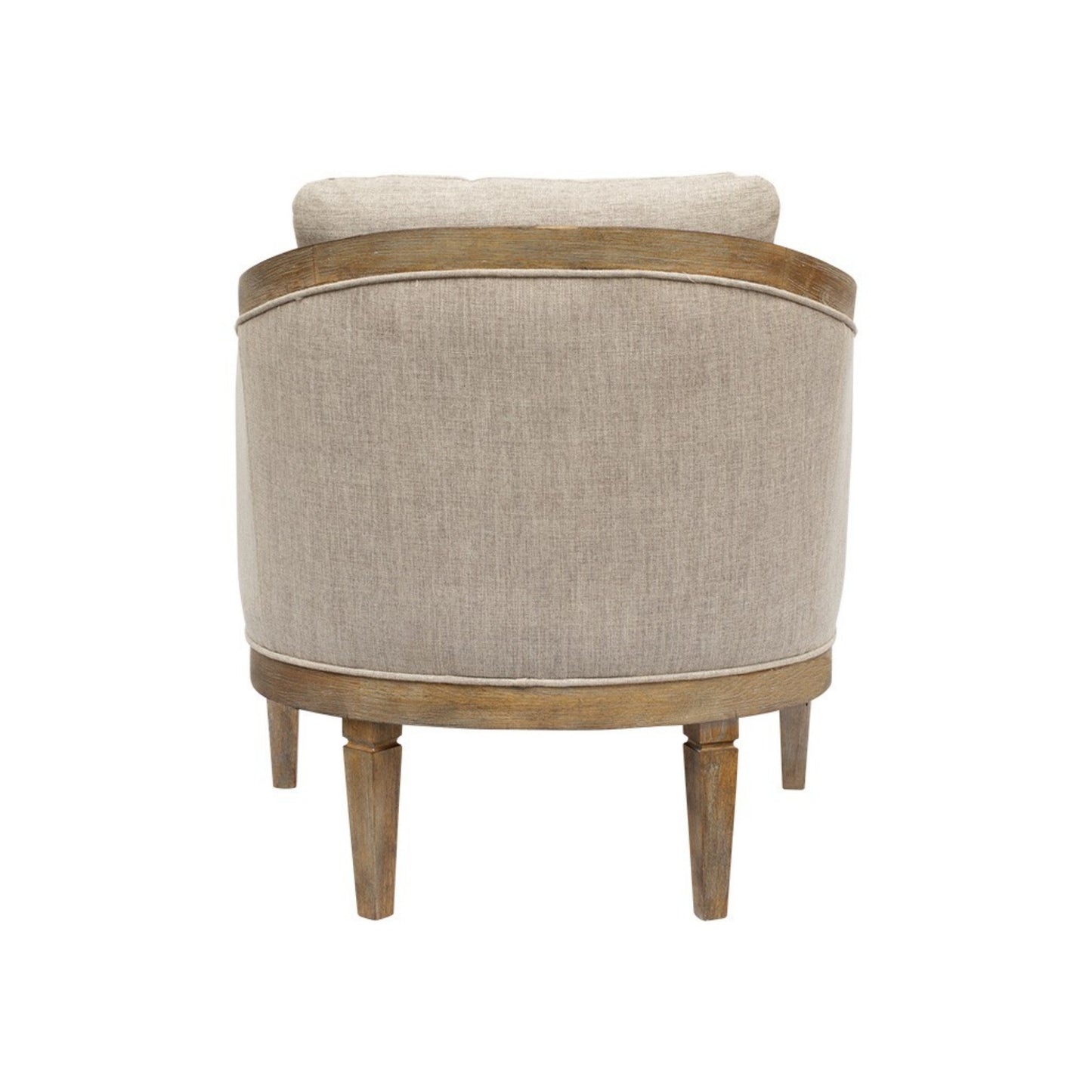 Classic Chair with Solid Wood Frame and Jacquard Polyester Upholstery in Beige Accent Chair