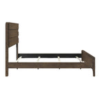 Classic Contemporary Dark Walnut Finish King Bed 1pc Durable Panel Bedroom Furniture Solid Rubberwood