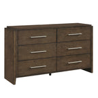 Classic Contemporary Dark Walnut Finish Storage Dresser 1pc Wooden Bedroom Furniture Durable Solid Rubberwood