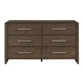 Classic Contemporary Dark Walnut Finish Storage Dresser 1pc Wooden Bedroom Furniture Durable Solid Rubberwood