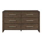 Classic Contemporary Dark Walnut Finish Storage Dresser 1pc Wooden Bedroom Furniture Durable Solid Rubberwood