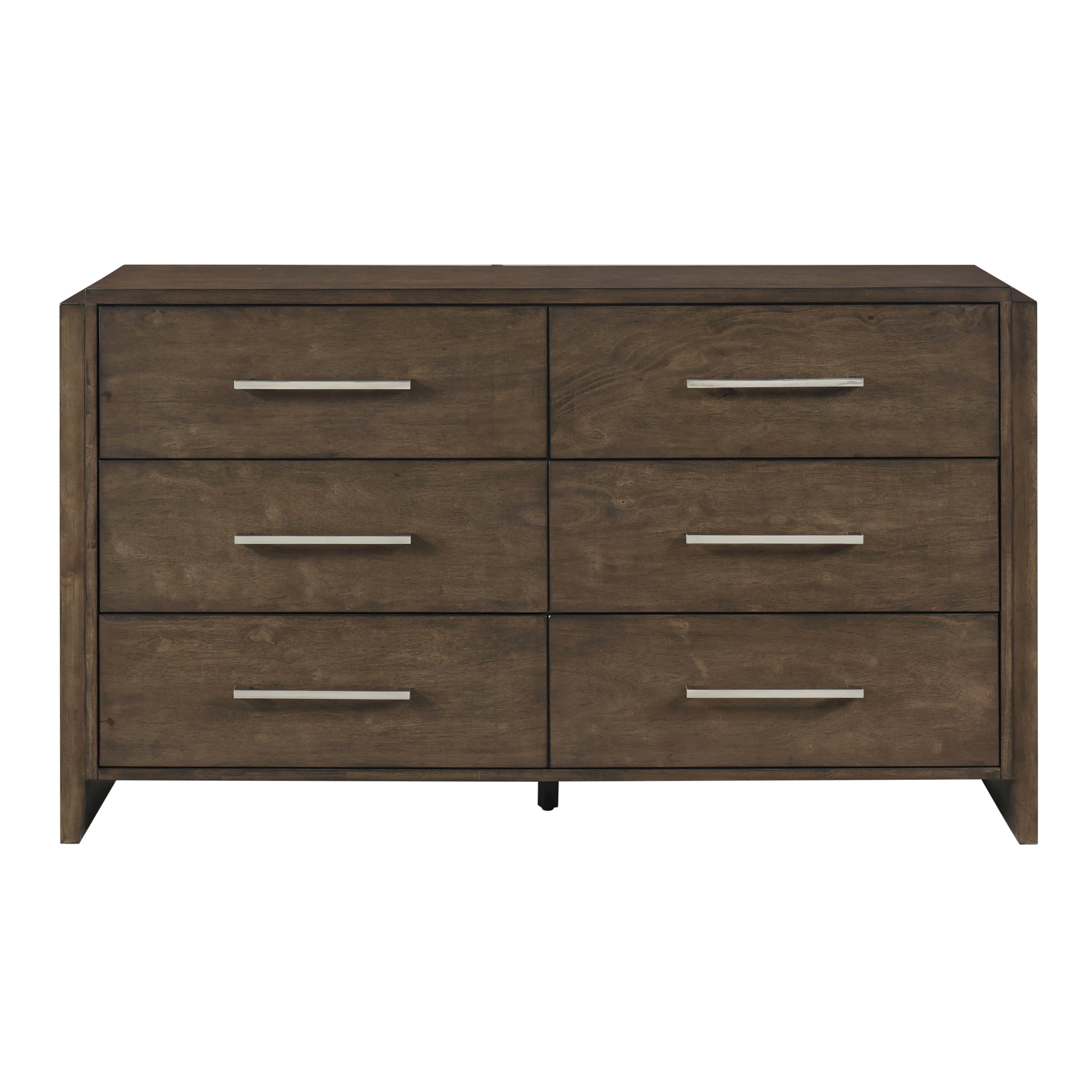 Classic Contemporary Dark Walnut Finish Storage Dresser 1pc Wooden Bedroom Furniture Durable Solid Rubberwood