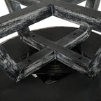 Swivel chair with cross-shaped wooden base,Lounge chair with solid wood legs, 360°freely Swivel chair , Classic linen Fabric for living room, bedroom, office, dresser -Dark Gray