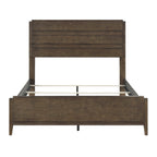 Classic Contemporary Dark Walnut Finish Queen Bed 1pc Durable Panel Bedroom Furniture Solid Rubberwood