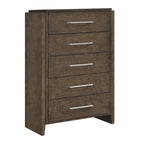 Classic Contemporary Dark Walnut Finish Storage Chest 1pc Bedroom Furniture Durable Solid Rubberwood