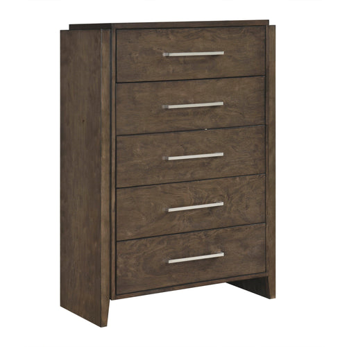 Classic Dark Walnut Solid Rubberwood Bedroom Storage Chest.