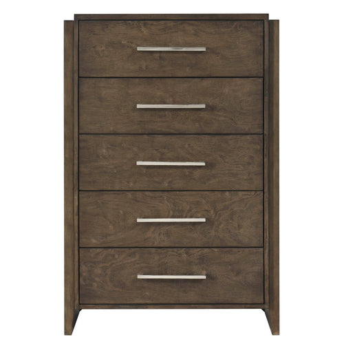 Classic Dark Walnut Solid Rubberwood Bedroom Storage Chest.
