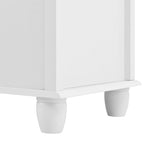 White Dresser with 5 Drawers, Tall Chest of Drawers, 5 Drawer Dresser with Deep Space, Wood Storage Cabinet for Living Room, Hallway, Office, White