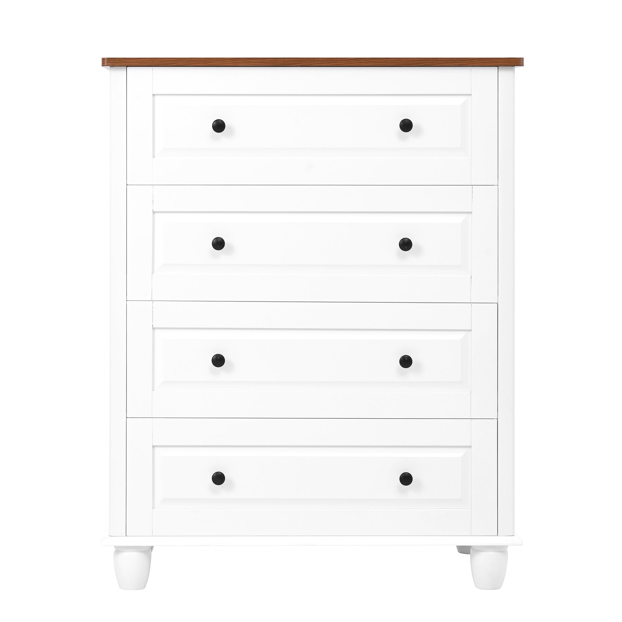 Modern Chest of Drawers, 4 Drawer Dresser, Tall Wood Storage Cabinet for Living Room, Entryway, Hallway