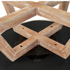 Swivel chair with cross-shaped wooden base,Lounge chair with solid wood legs, 360°freely Swivel chair , Classic linen Fabric for living room, bedroom, office, dresser -Light Blue