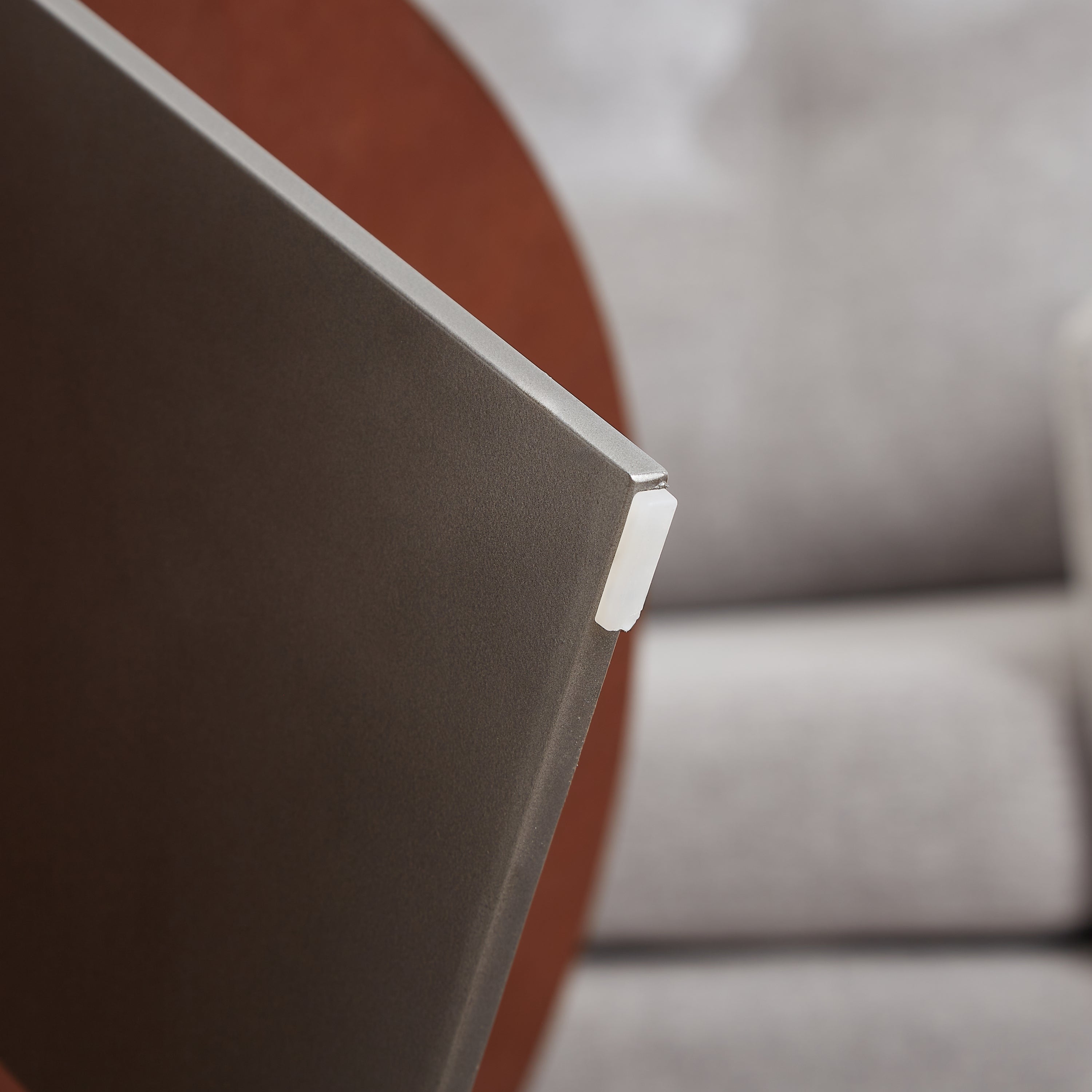 Round Coffee Table Walnut Wood Surface and Black Metel Feet