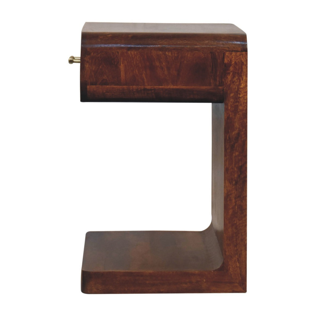 Artisan Furniture Solid Wood Chestnut T-Bar Rounded Bedside