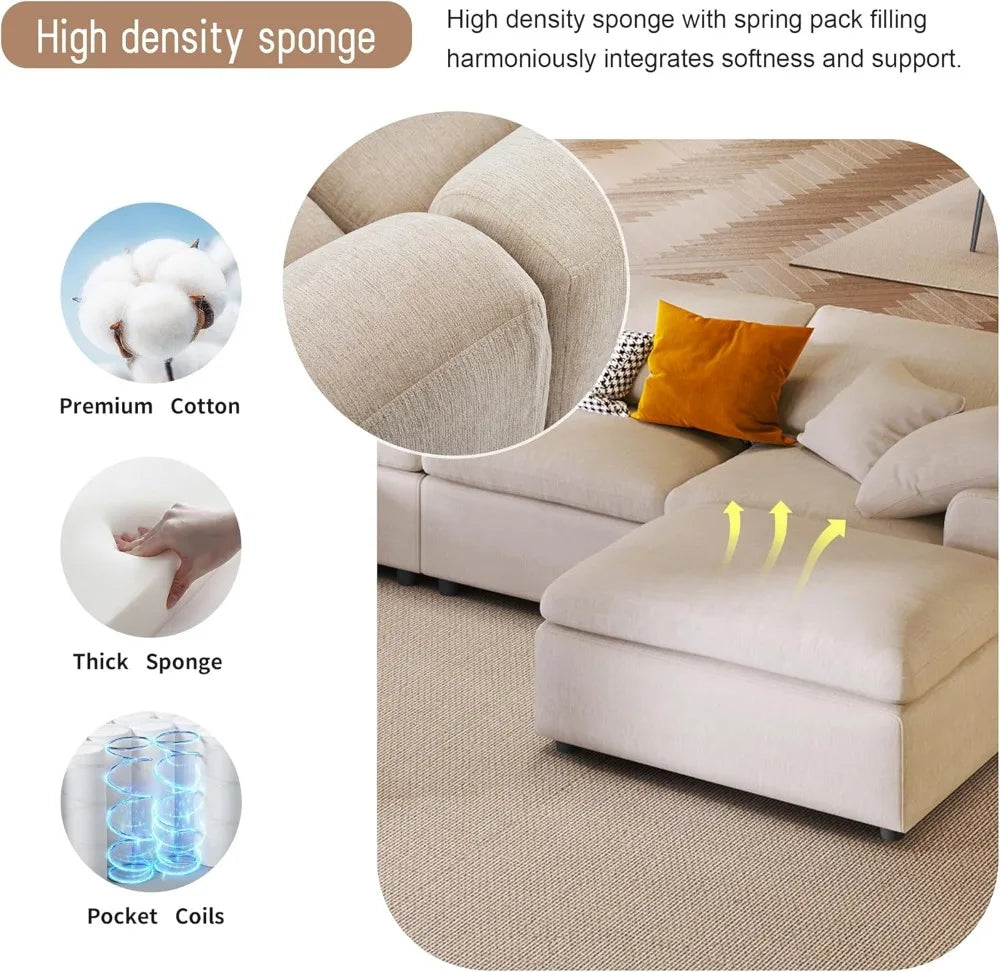 Cloud Oversized Modular Sectional Sofa 129.3"