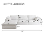 Cloud Modular Sectional Sofa with Storage Ottomans, Down Filled Comfort
