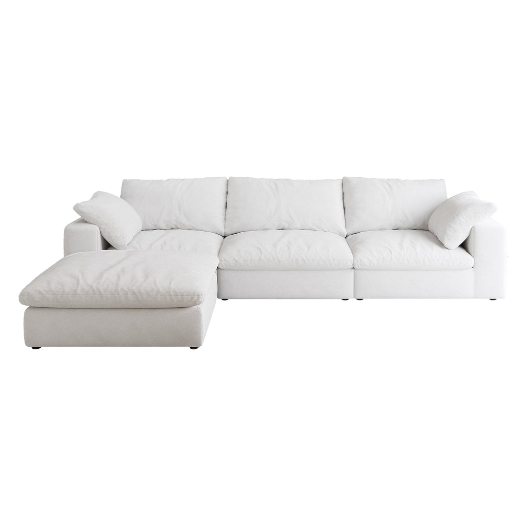 Cloud Modular Sectional Sofa with Storage Ottomans, Down Filled Comfort
