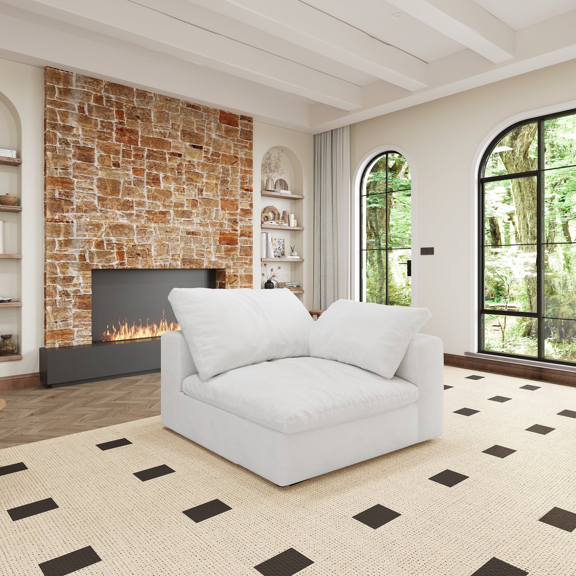 Cloud Modular Sectional Sofa with Storage Ottomans, Down Filled Comfort