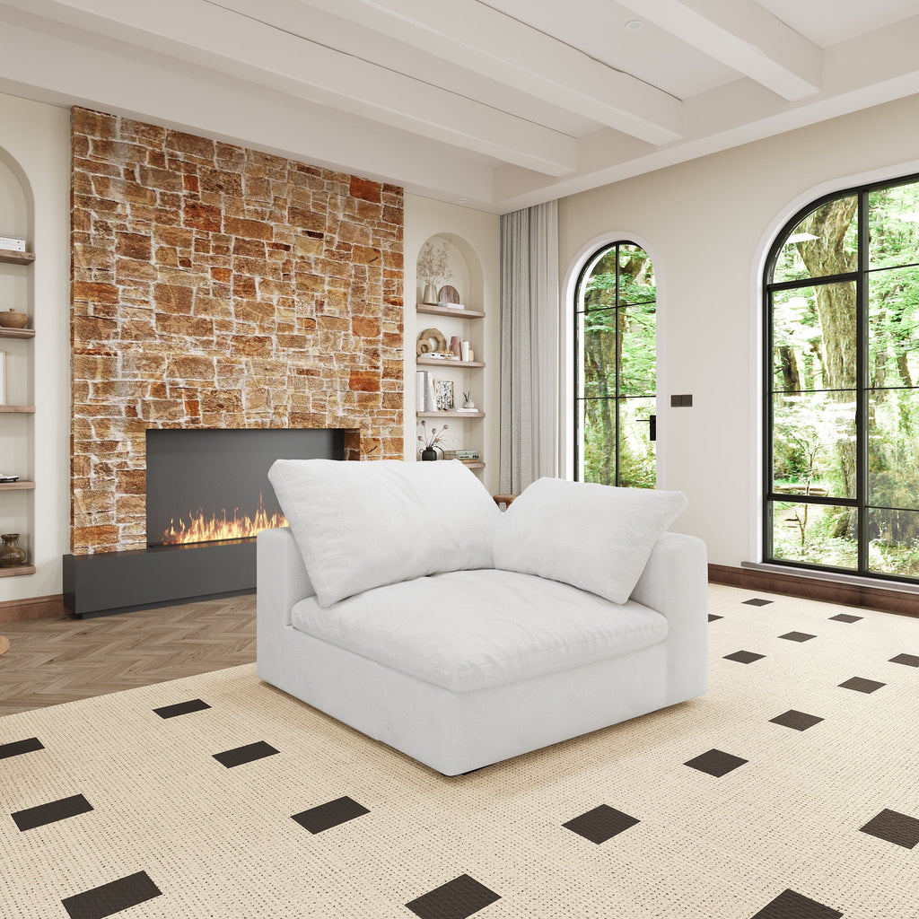 Cloud Modular Sectional Sofa with Storage Ottomans, Down Filled Comfort