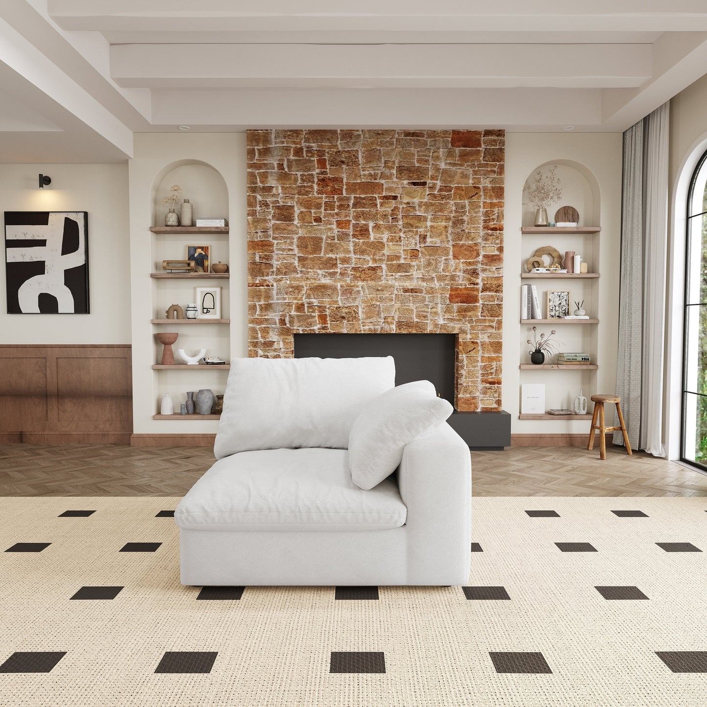 Cloud Modular Sectional Sofa with Storage Ottomans, Down Filled Comfort