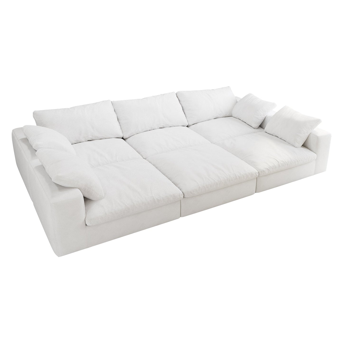 Cloud Modular Sectional Sofa with Storage Ottomans, Down Filled Comfort