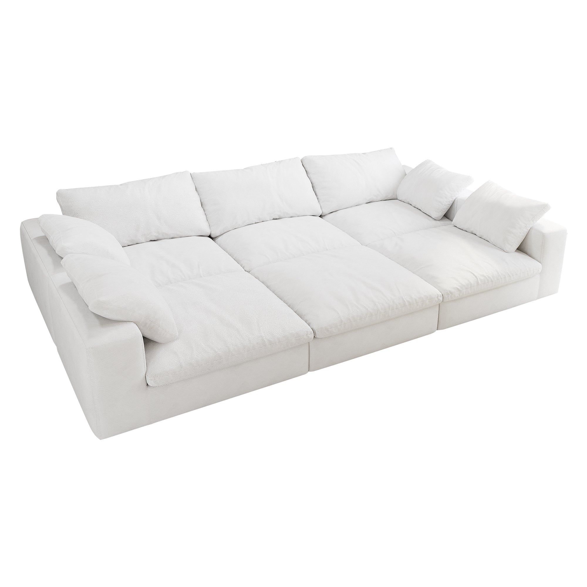 Cloud Modular Sectional Sofa with Storage Ottomans, Down Filled Comfort