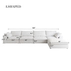 Cloud Modular Sectional Sofa with Storage Ottomans, Down Filled Comfort