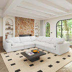 Cloud Modular Sectional Sofa with Storage Ottomans, Down Filled Comfort