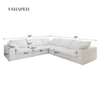 Cloud Modular Sectional Sofa with Storage Ottomans, Down Filled Comfort