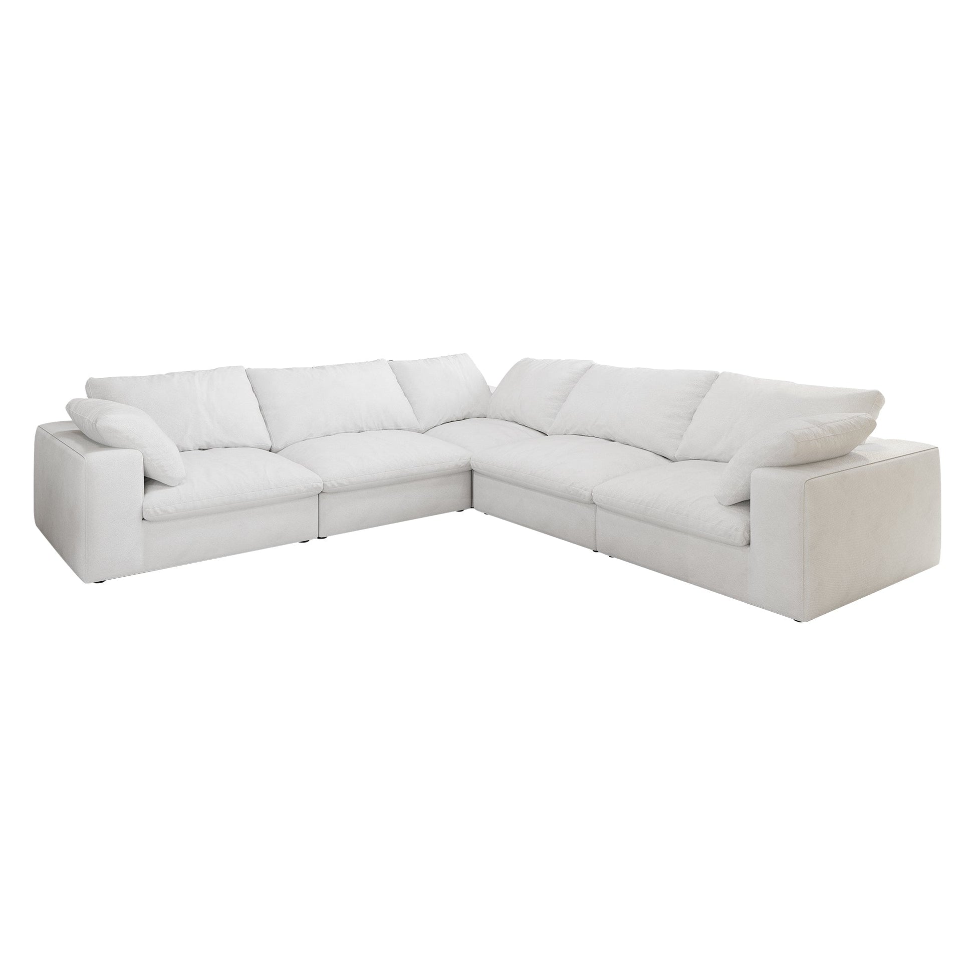 Cloud Modular Sectional Sofa with Storage Ottomans, Down Filled Comfort