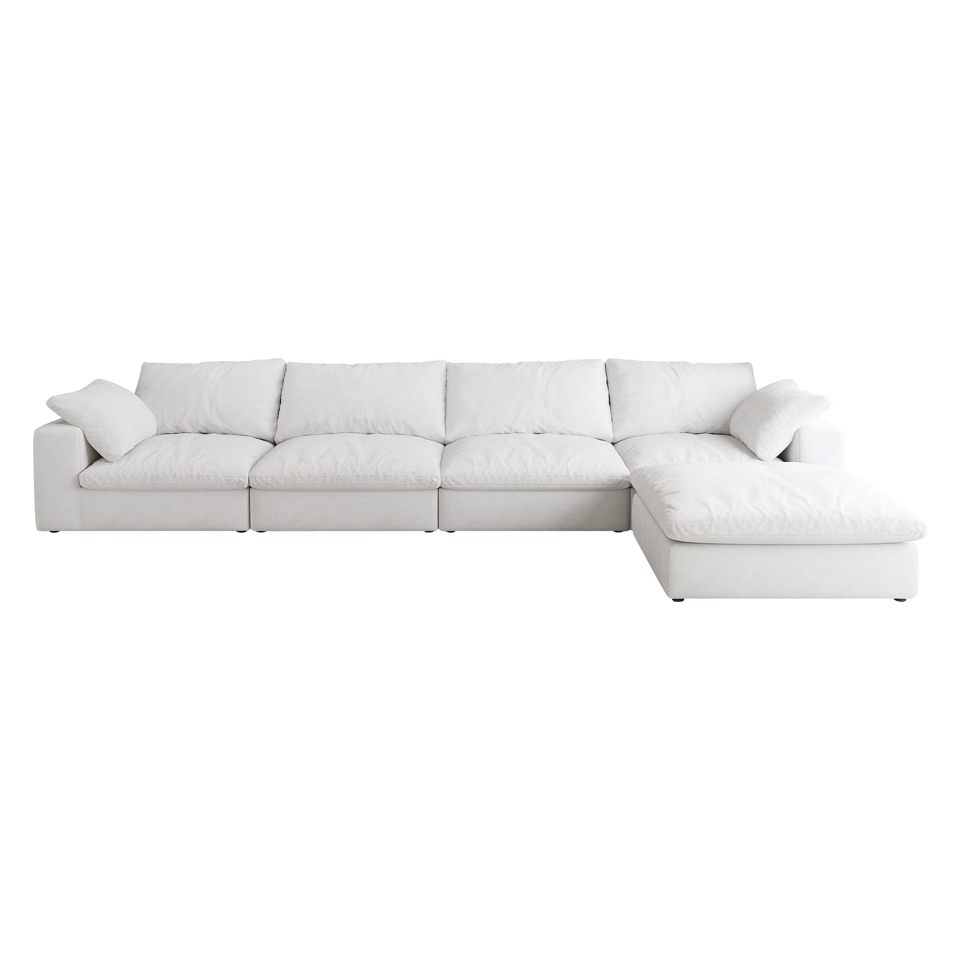 Cloud Modular Sectional Sofa with Storage Ottomans, Down Filled Comfort