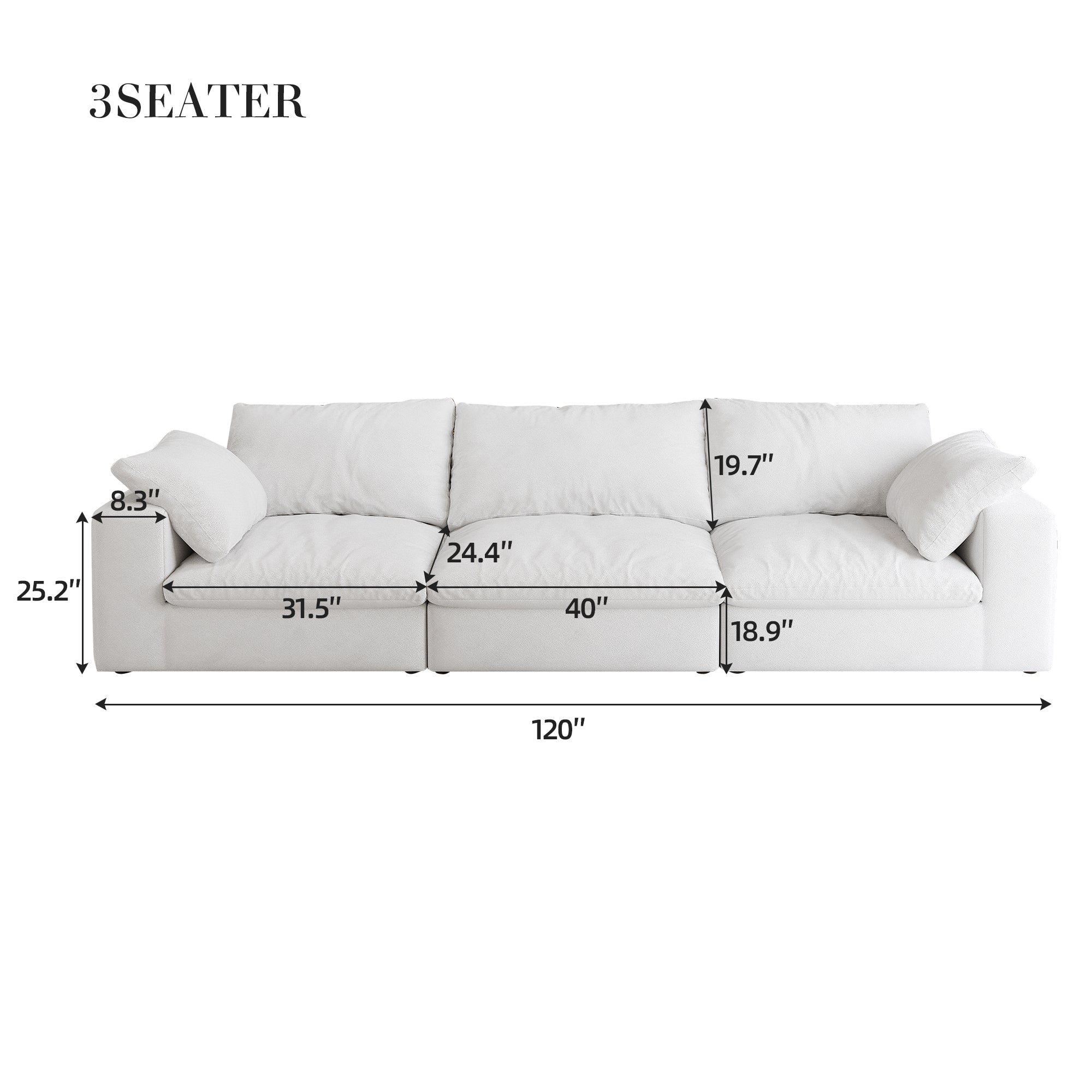 Cloud Modular Sectional Sofa with Storage Ottomans, Down Filled Comfort