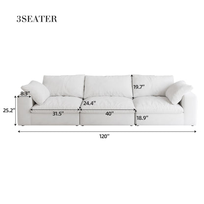 Cloud Modular Sectional Sofa with Storage Ottomans, Down Filled Comfort