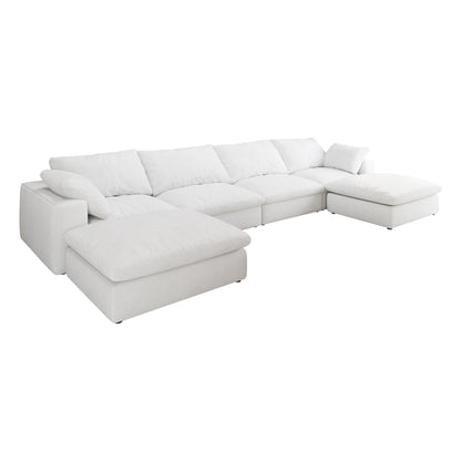 Cloud Modular Sectional Sofa with Storage Ottomans, Down Filled Comfort