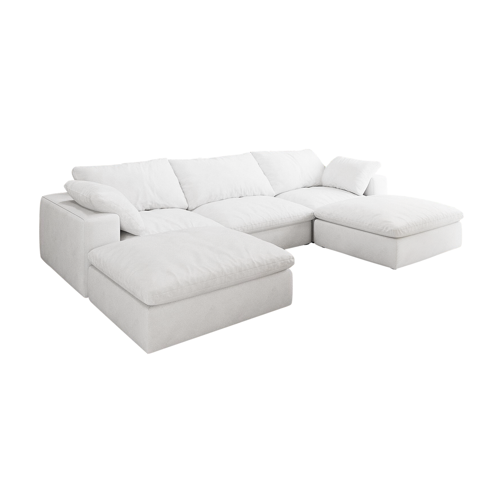 Cloud Modular Sectional Sofa with Storage Ottomans, Down Filled Comfort