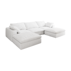 Cloud Modular Sectional Sofa with Storage Ottomans, Down Filled Comfort