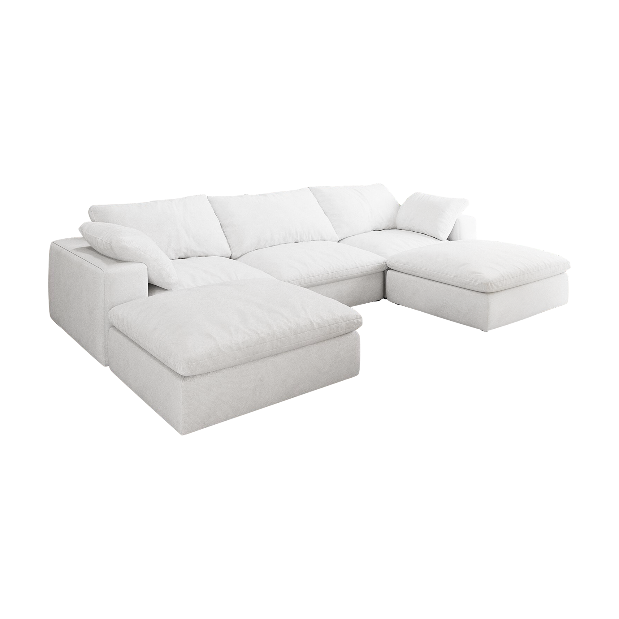 Cloud Modular Sectional Sofa with Storage Ottomans, Down Filled Comfort