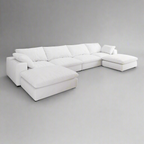 White Down-Filled Modular Sectional Sofa