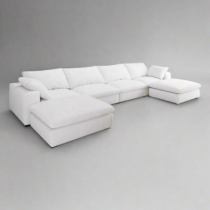 White Down-Filled Modular Sectional Sofa