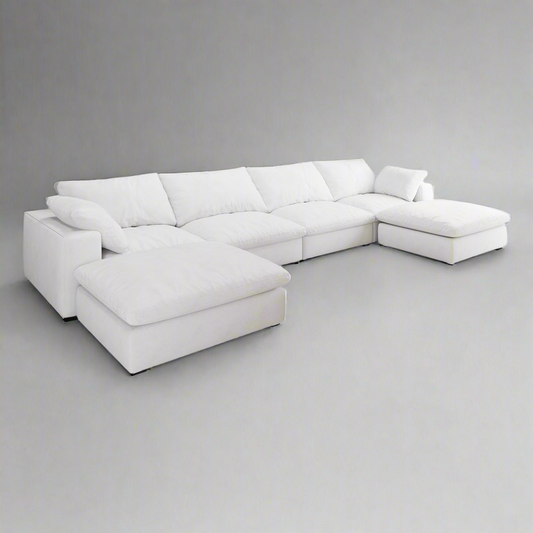 White Down-Filled Modular Sectional Sofa