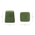 Clyde 14' Tapered Square Upholstered Ottoman, Moss Green